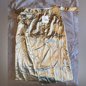 Satin wrap skirt midi length